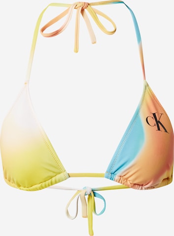 Calvin Klein Swimwear Triangle Bikini Top in Orange: front