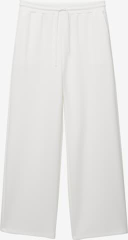 Pull&Bear Wide Leg Housut värissä valkoinen: etupuoli