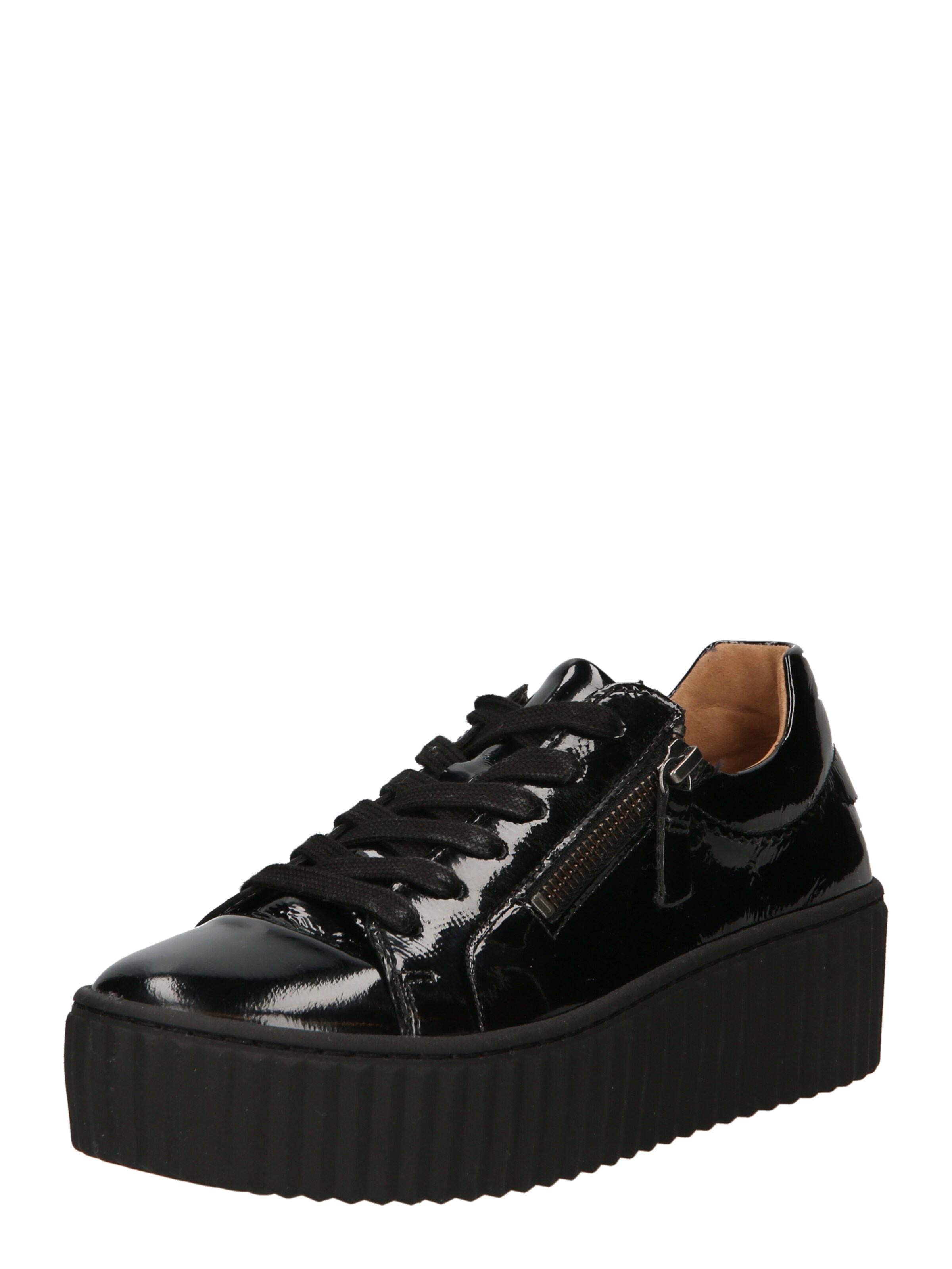 GABOR Platform trainers in Black: front