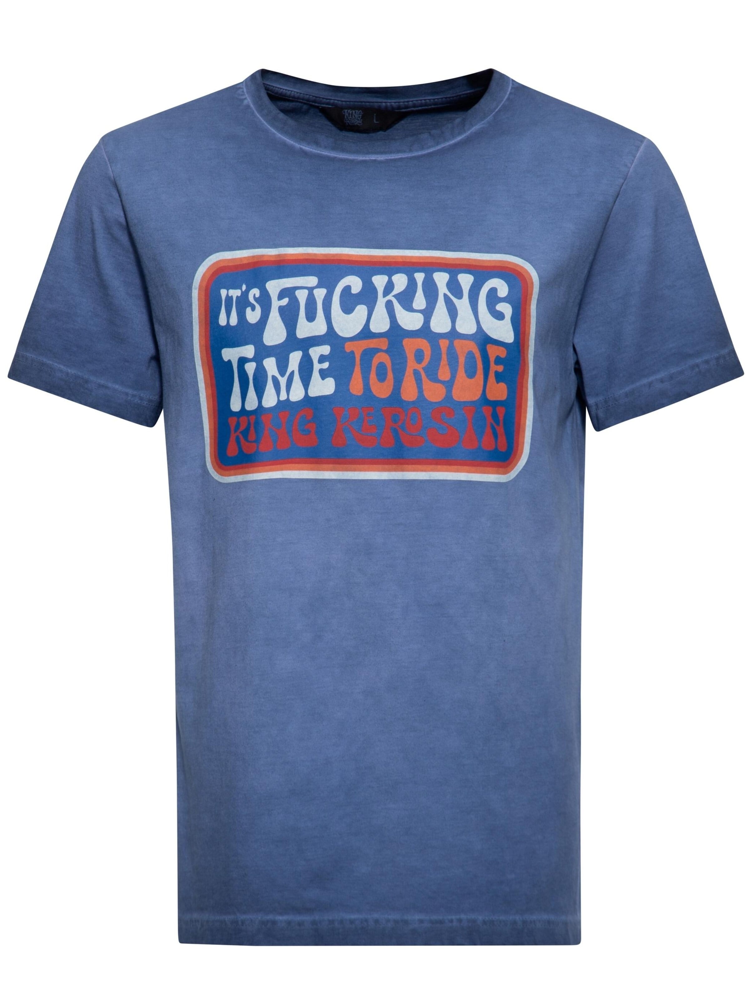 King Kerosin Shirt 'It's Fucking Time To Ride' in Blue: front