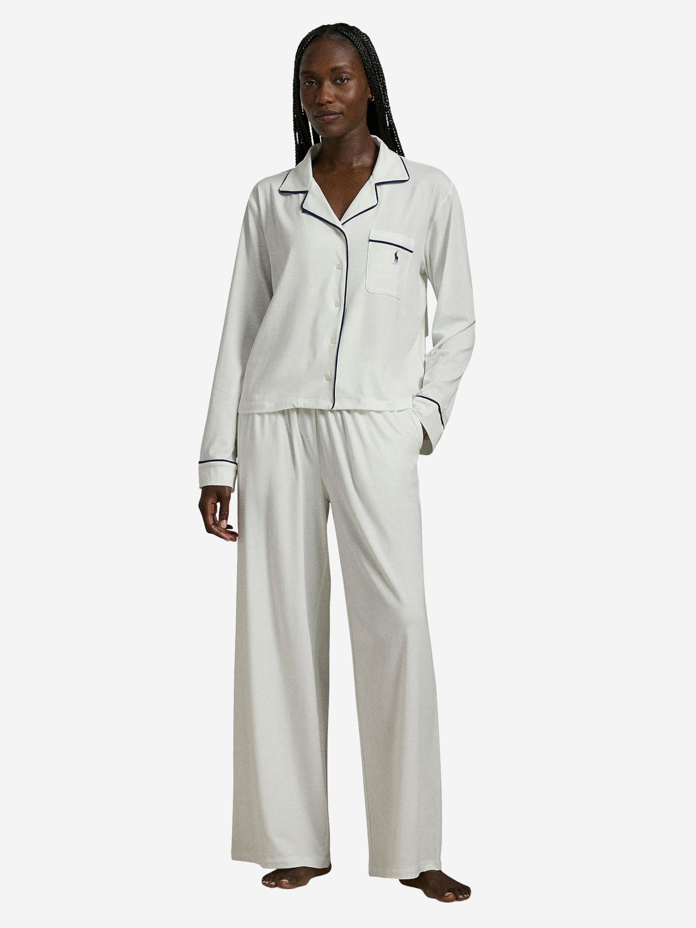Pyjama ' Polo Essentials ' Polo Ralph Lauren en blanc : devant