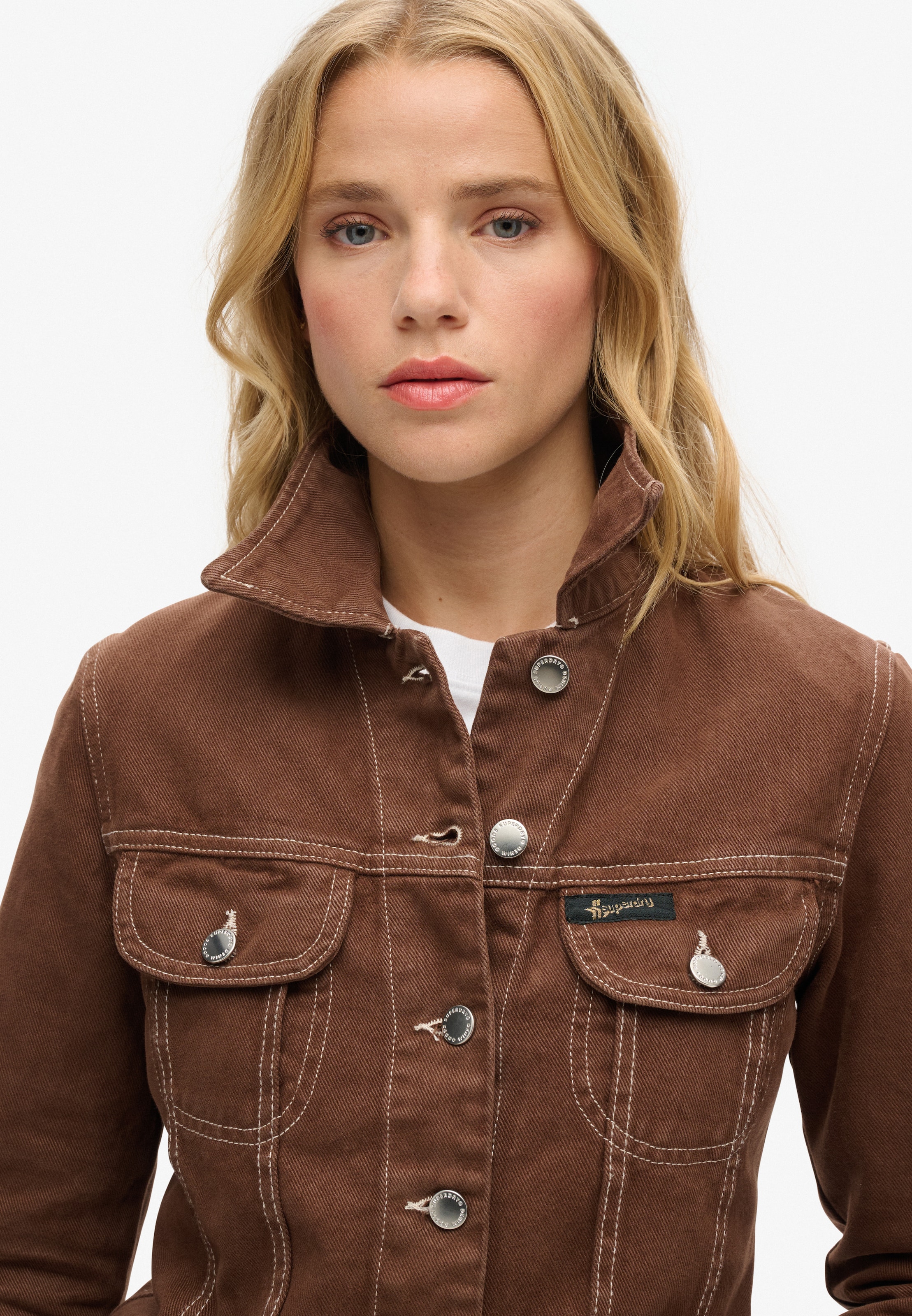 Veste mi-saison Superdry en marron : devant