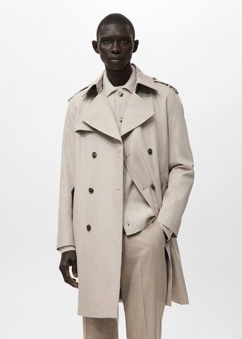 MANGO MAN Between-Seasons Coat in Beige