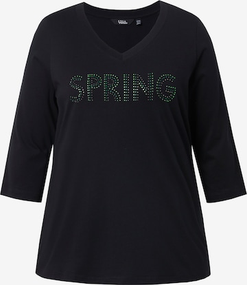 T-shirt Ulla Popken en noir : devant