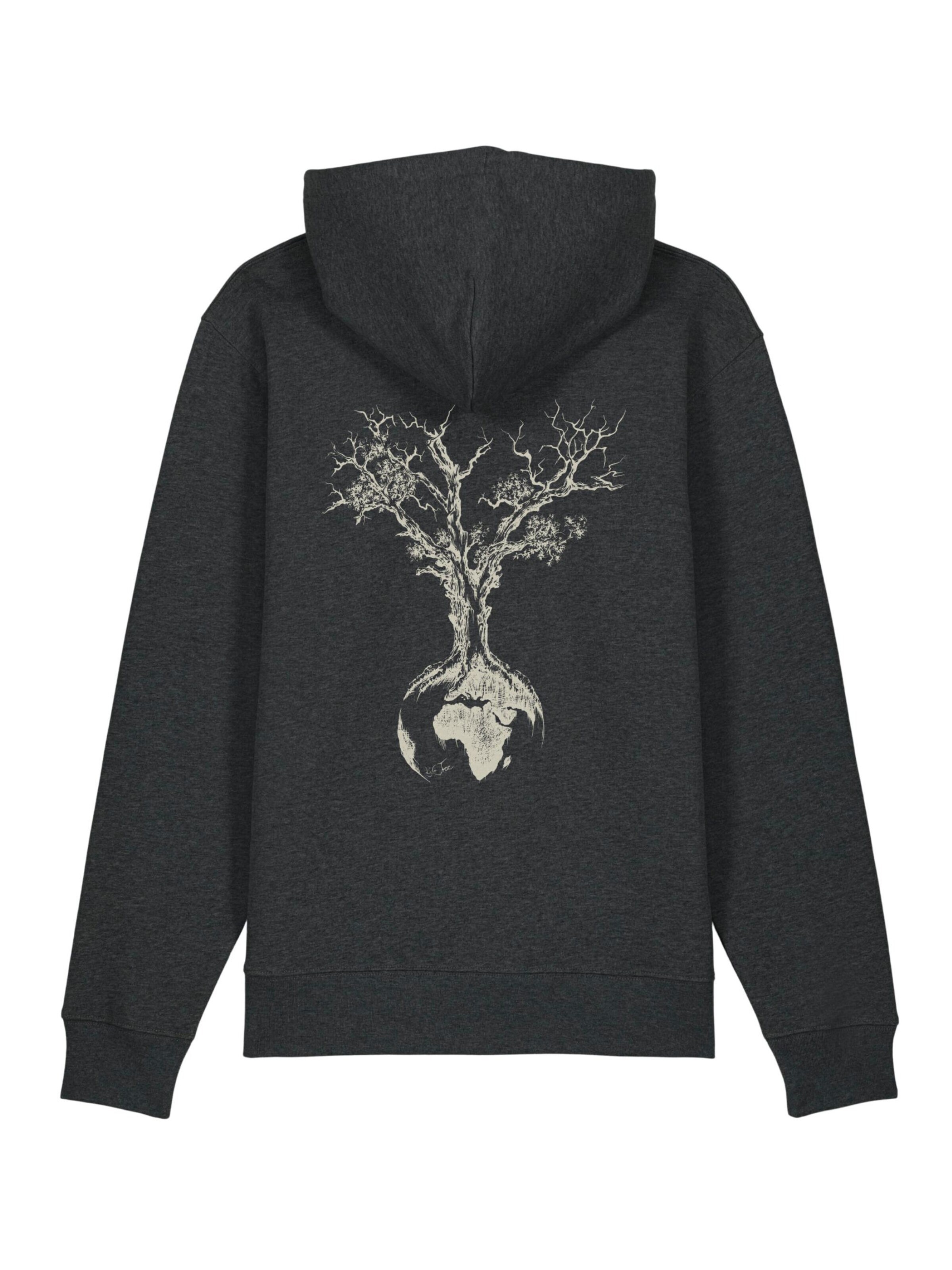 Life-Tree Pullover 'Organic Fairwear'‌‌‌‌ in Grau: Vorderseite