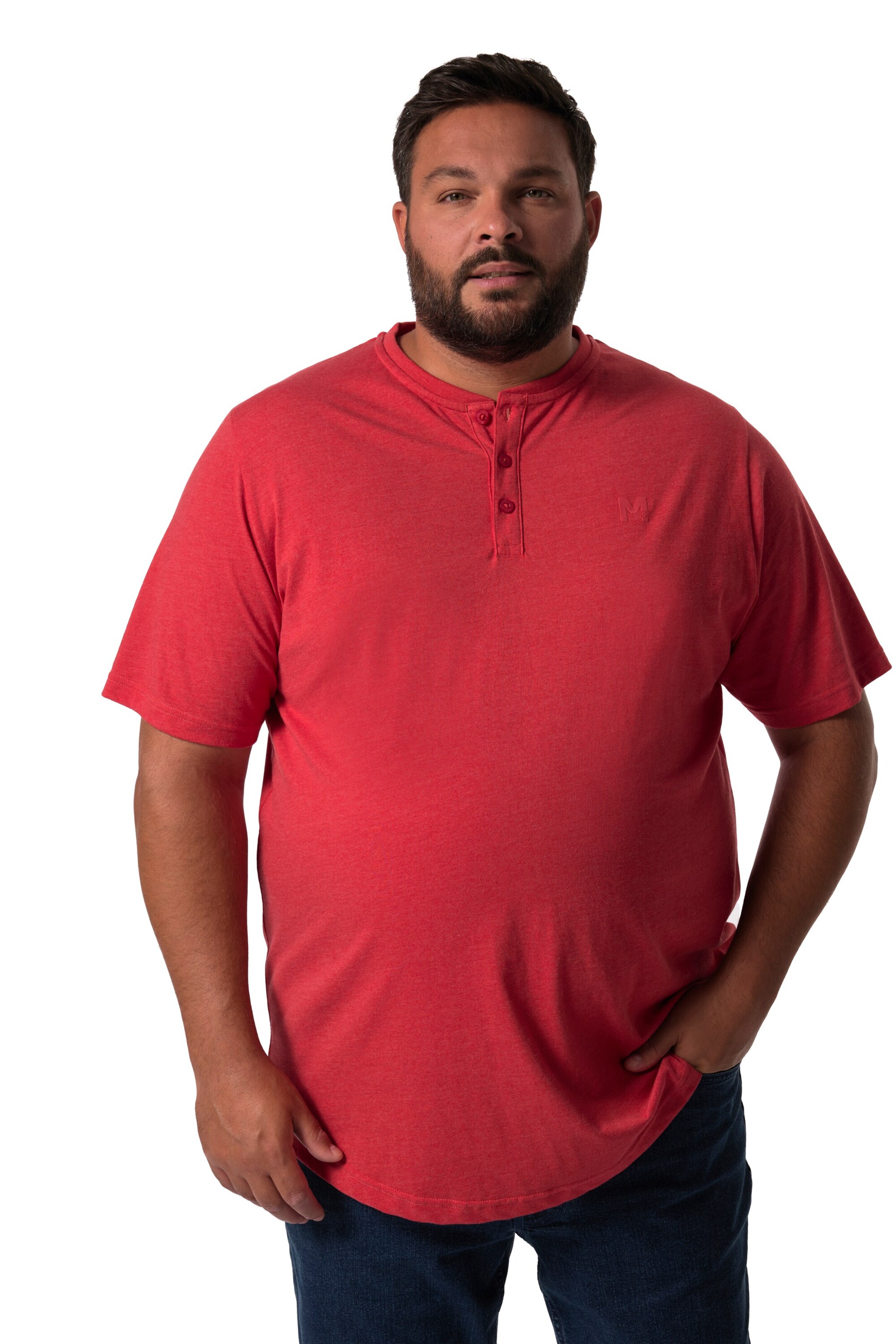 Men Plus Shirt in Red: front