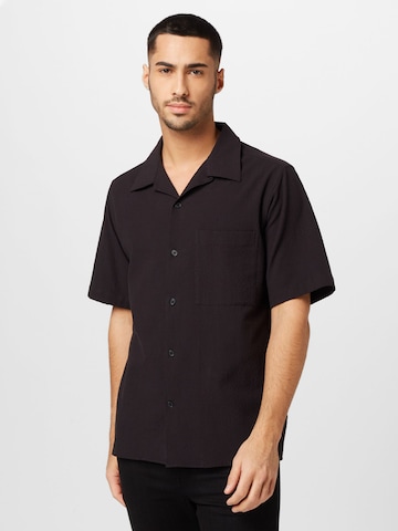 NN07 Regular fit Button Up Shirt 'Julio' in Black: front