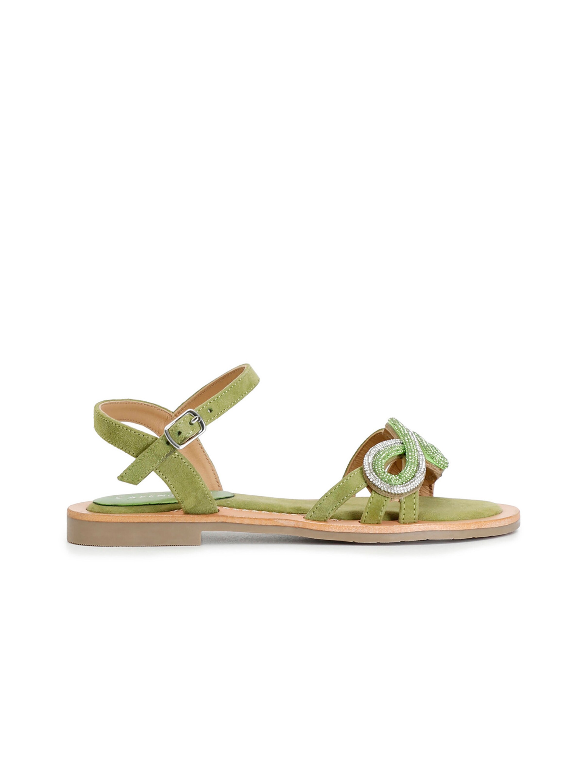 Sandalo di CAFè NOIR in verde: frontale