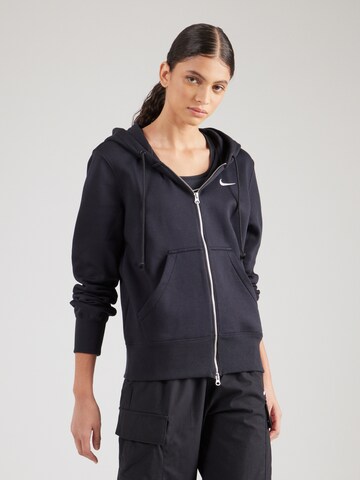 Nike Sportswear Sweatjacka 'PHNX FLC' i svart: framsida