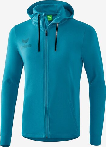 ERIMA Athletic Zip-Up Hoodie in Blue: front