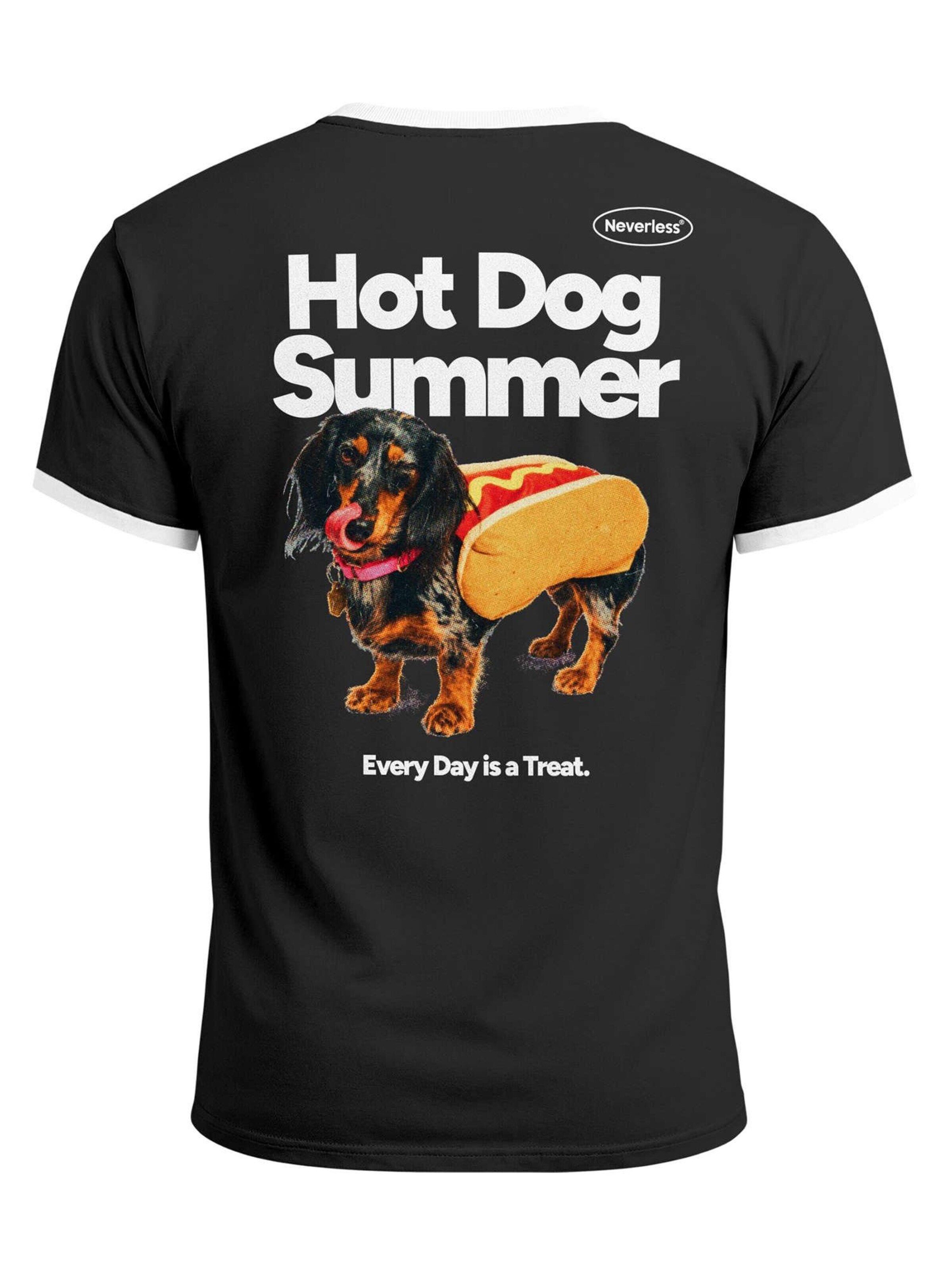 Neverless Shirt 'Hot Dog Summer' in Black: front