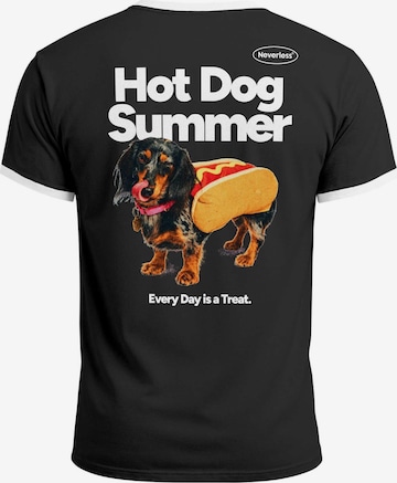 Neverless Shirt 'Hot Dog Summer' in Schwarz: Vorderseite