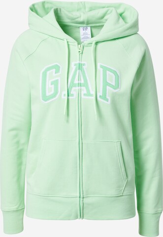 GAP Zip-Up Hoodie in Green: front