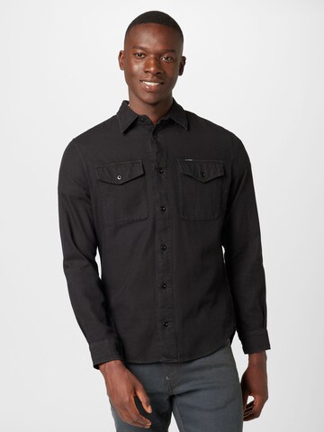 Coupe slim Chemise 'Marine' G-Star RAW en noir : devant