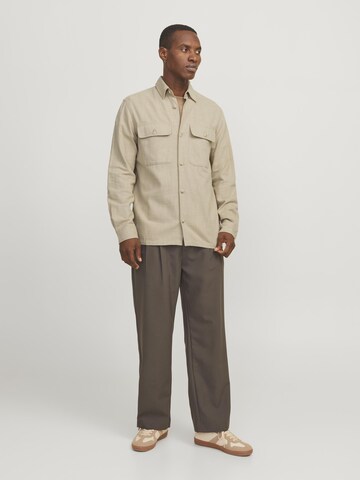 JACK & JONES Comfort fit Overhemd in Beige