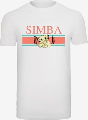 T-Shirt 'Disney König der Löwen Simba Stripes' F4NT4STIC en blanc : devant