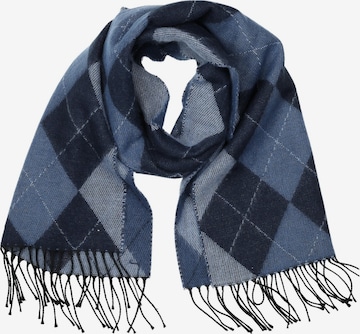 COLLEZIONE ALESSANDRO Scarf 'Argyle' in Blue: front