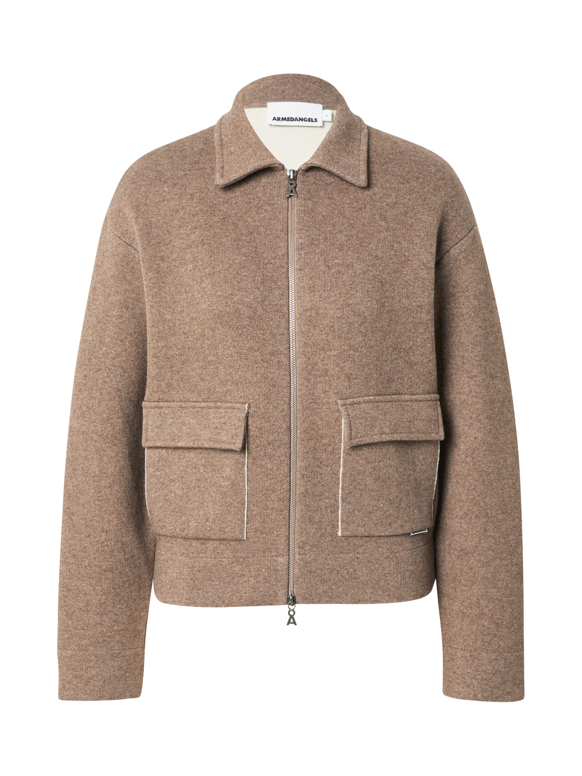 ARMEDANGELS Gebreid vest in Bruin: voorkant