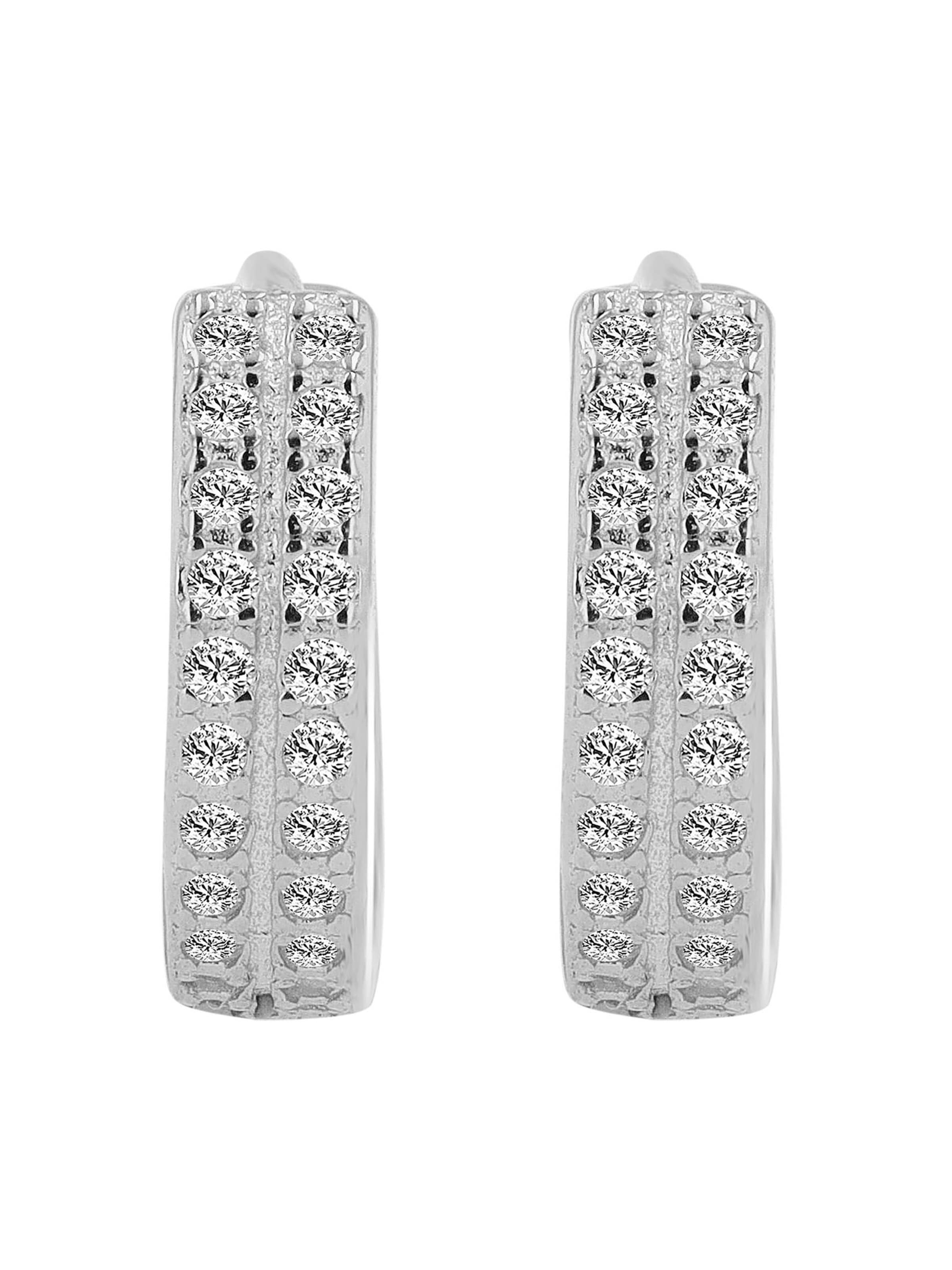 Akzent Earrings '"Ylva" aus 925 Sterlingsilber, rhodiniert, langlebig' in Silver