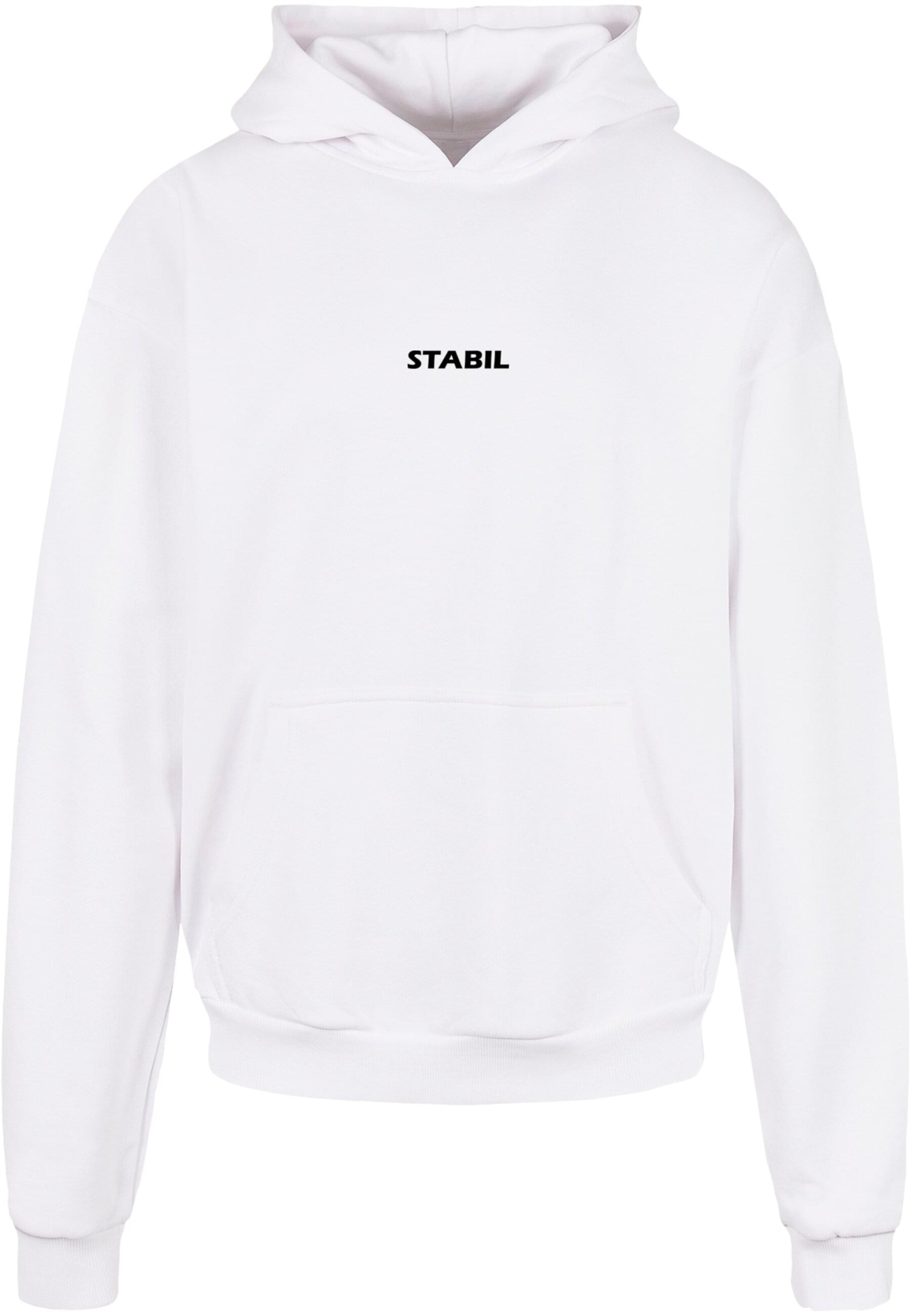 Merchcode Sweatshirt 'Stabil' in Weiß: Vorderseite