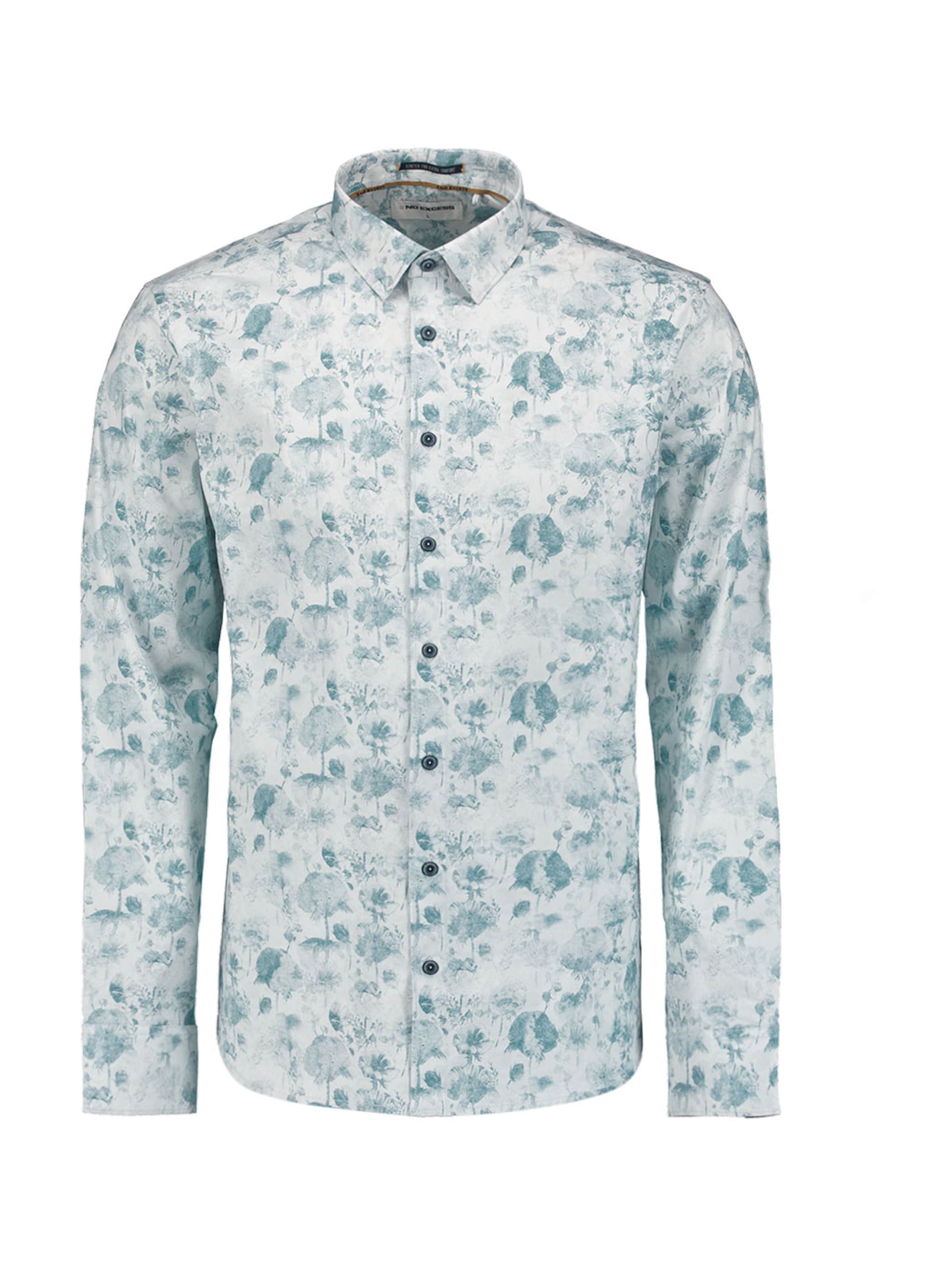 No Excess Regular Fit Hemd in Blau: Vorderseite
