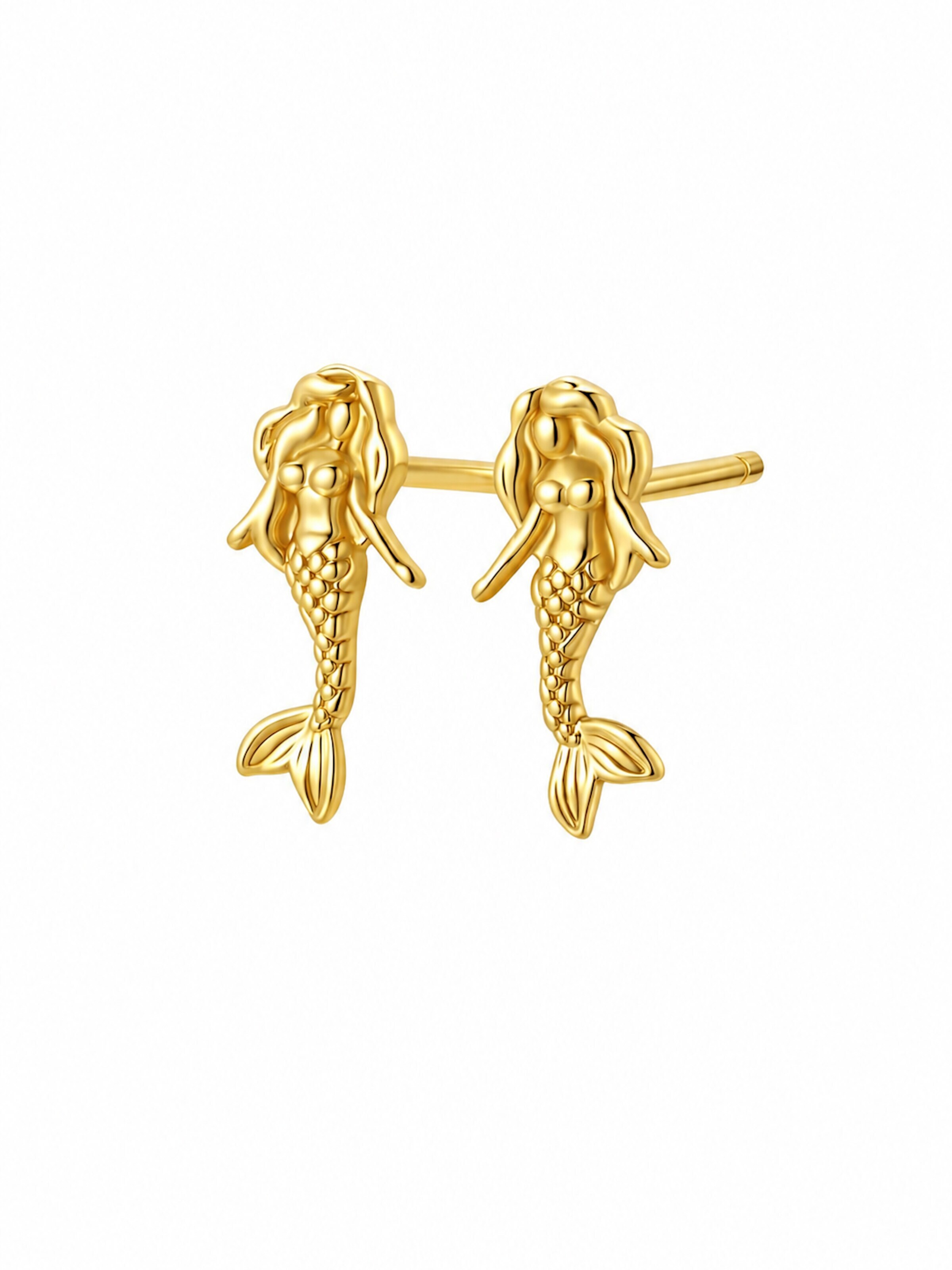 Hey Happiness Earrings 'Mermaid' in Gold: front