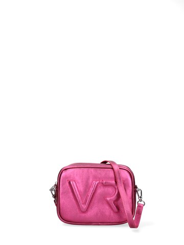 Borsa a tracolla 'Borsa a Tracolla Donna Pelle Laminata con Zip' di Virginia Rhinè in rosa: frontale