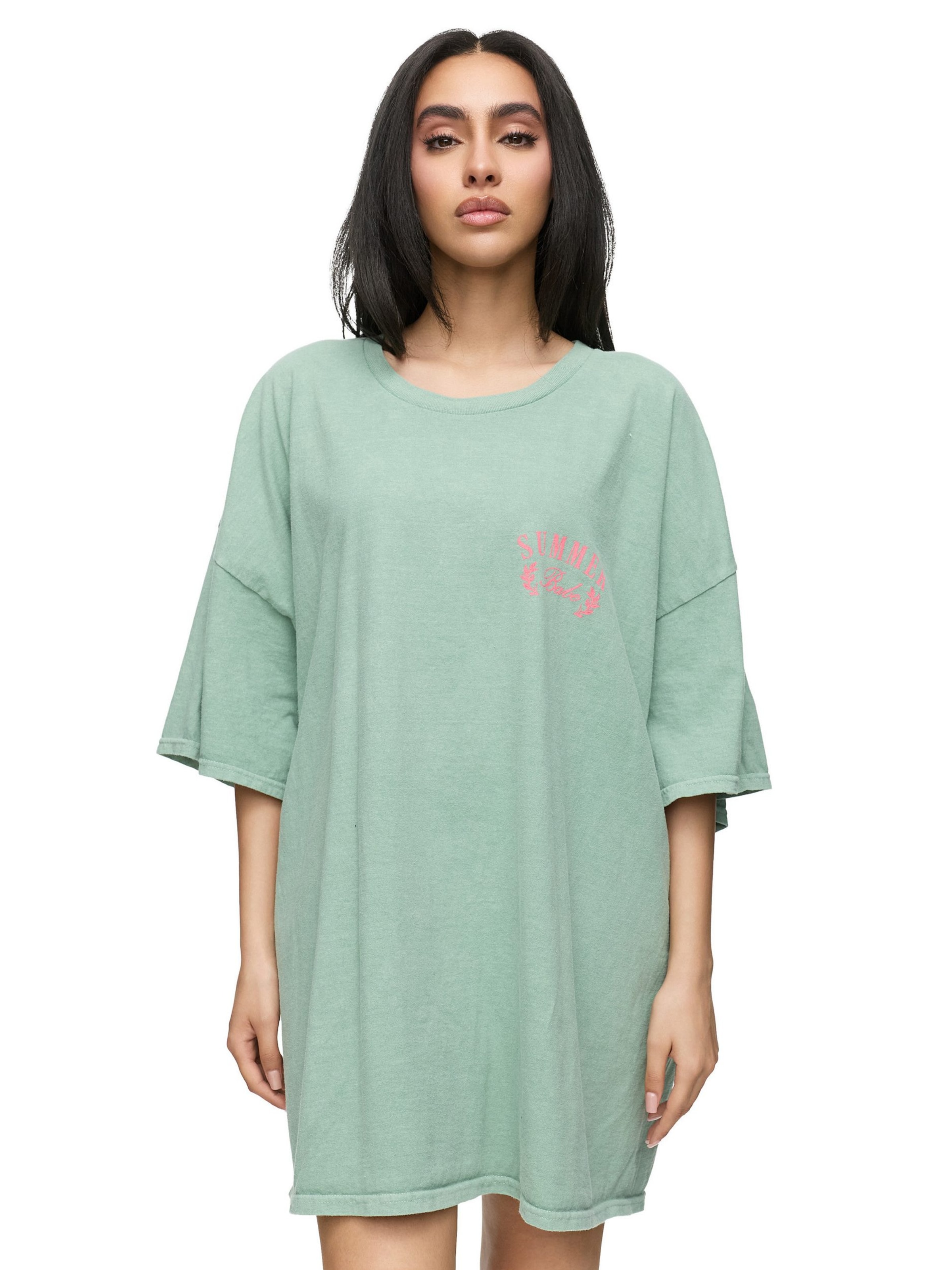 Worldclassca Oversizeshirt ''Summer Babe''‌‌‌‌‌‌‌‌‌ in Grün: Vorderseite