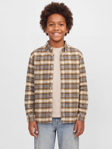 Jack & Jones Junior Regular fit Overhemd in Bruin: voorkant