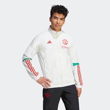 ADIDAS PERFORMANCE Athletic Jacket 'Manchester United' in White: front
