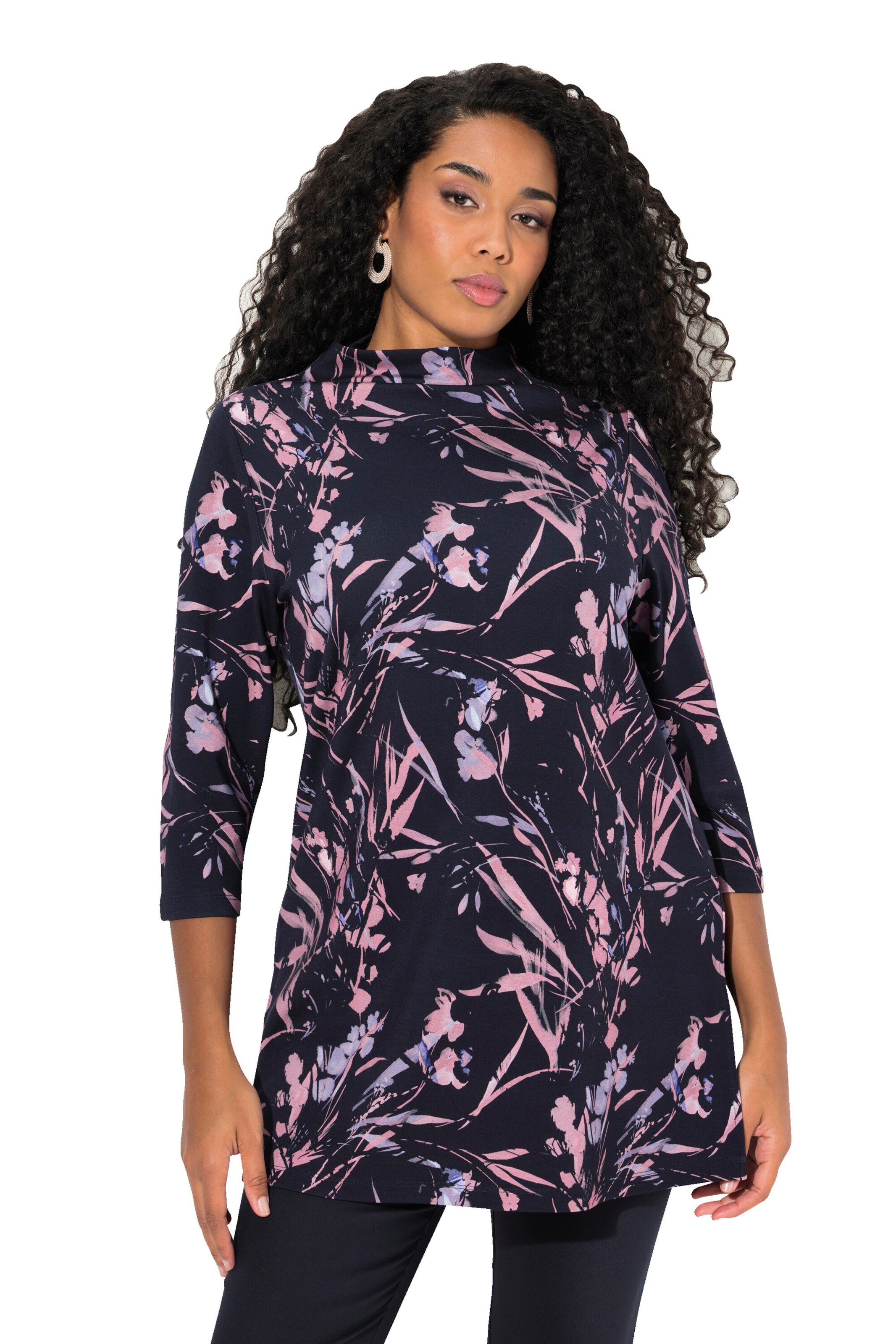 Ulla Popken Sweatshirt in Blauw: voorkant