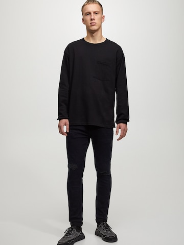 Pull&Bear Skinny Jeans in Zwart: voorkant