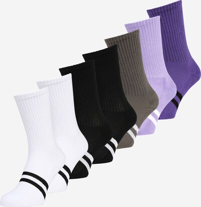 Urban Classics Socken in oliv / lila / schwarz / weiß, Produktansicht