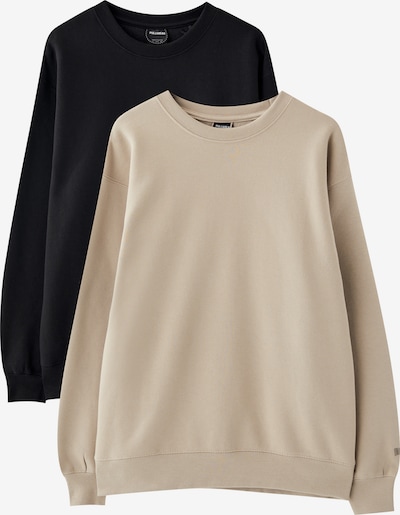 Pull&Bear Sweat-shirt en nude / noir, Vue avec produit