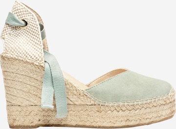 Alhamas - Sandalias 'Alpargata Cuña 10 cm' en verde: frente