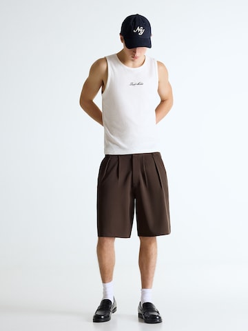 Bershka Lużny krój Cygaretki w kolorze brązowy: przód