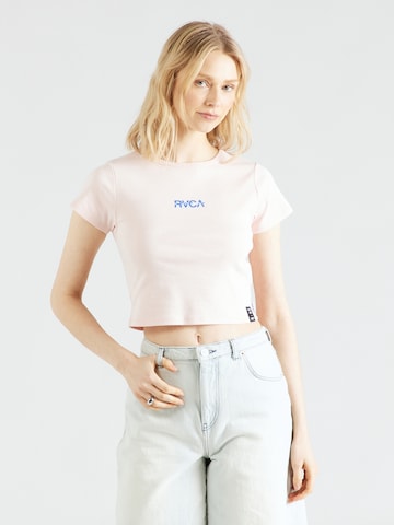 Tricou 'PARADISE' de la RVCA pe roz: față