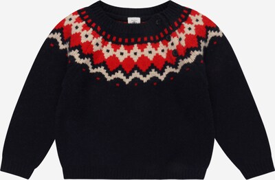 PETIT BATEAU Pullover in beige / navy / rot, Produktansicht