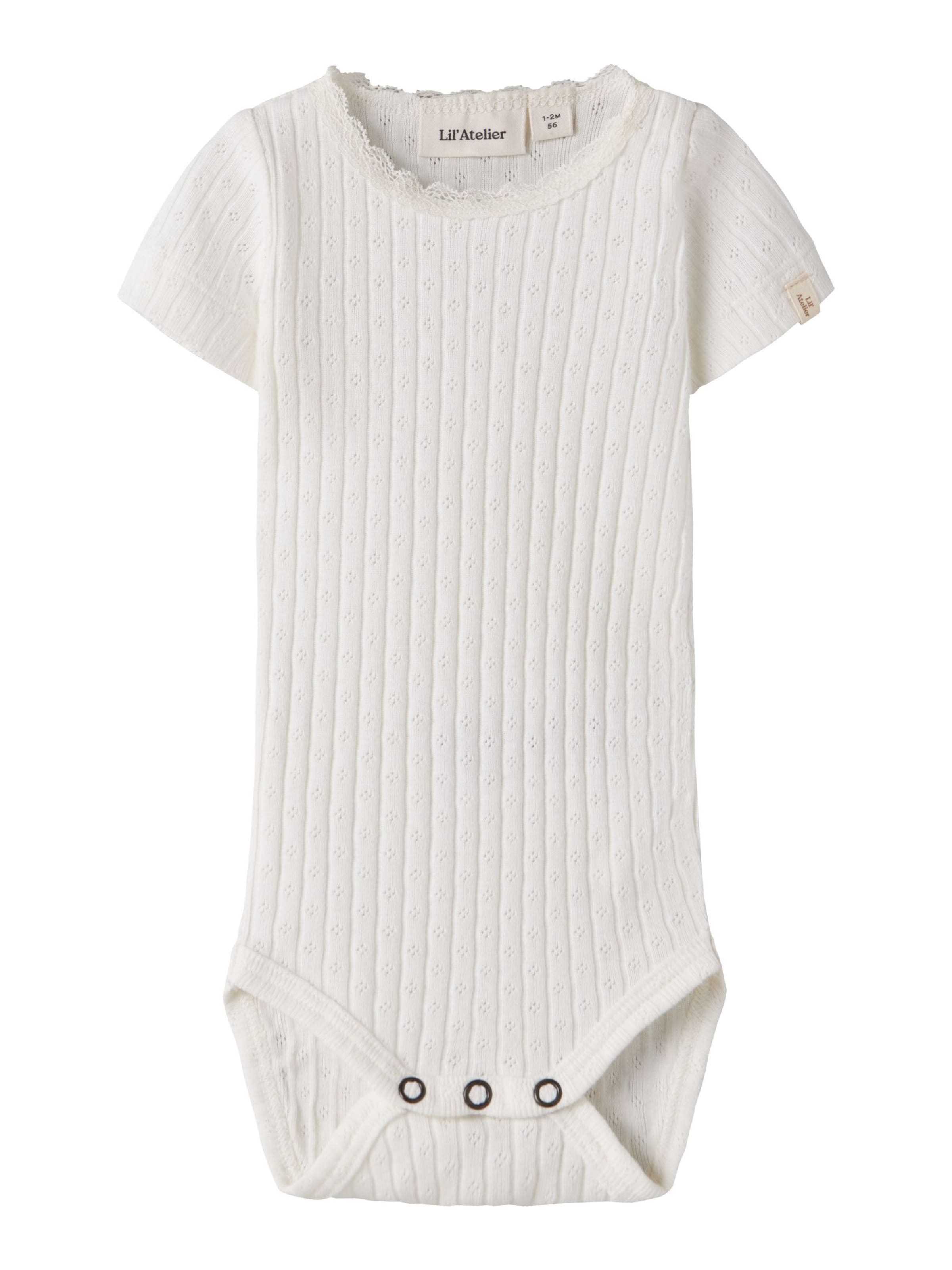 Lil'Atelier - Pijama entero/body en blanco: frente