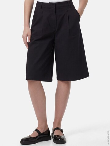 PIECES Regular Pleat-front trousers in Black: front