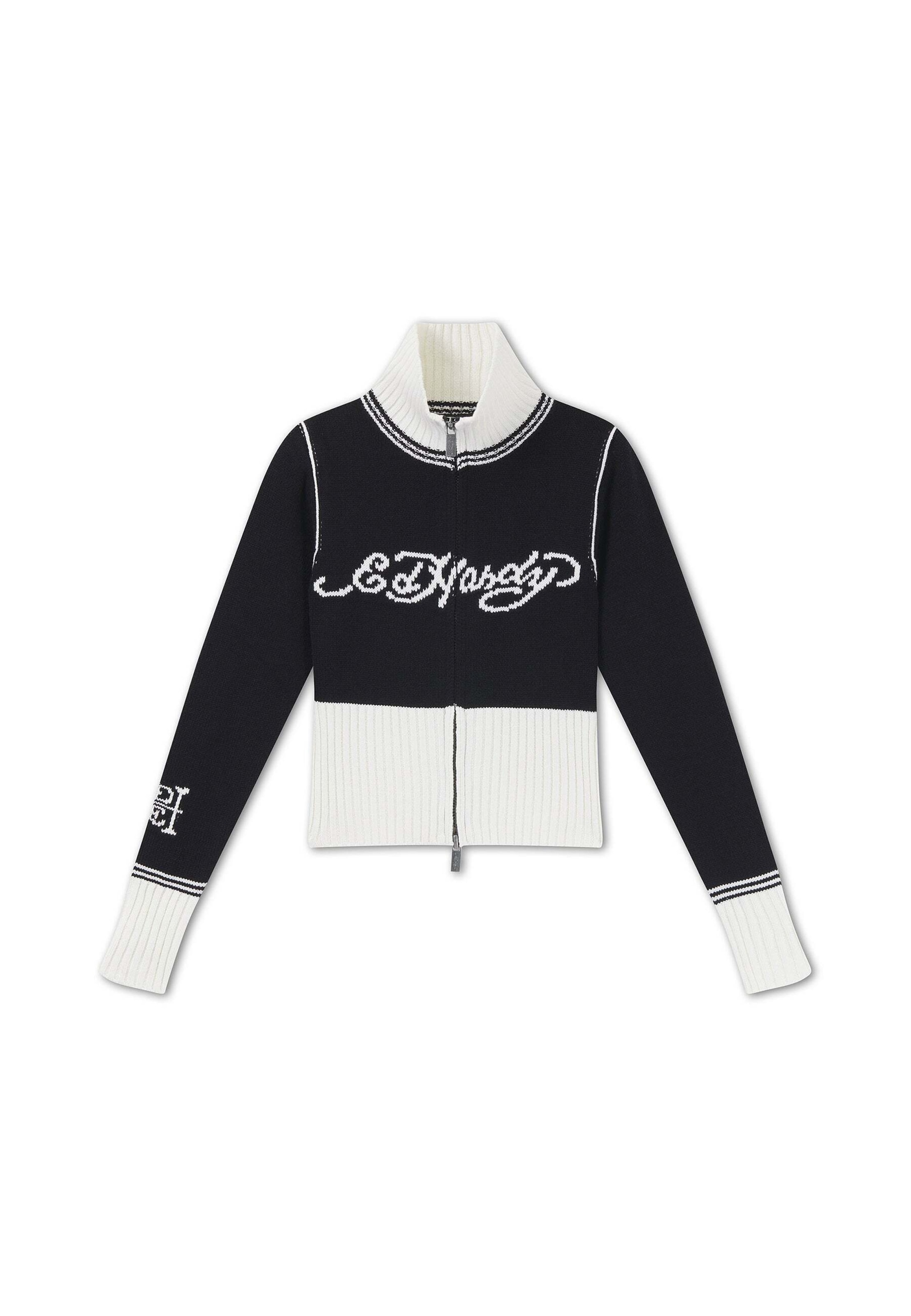 Geacă tricotată de la Ed Hardy pe negru: față