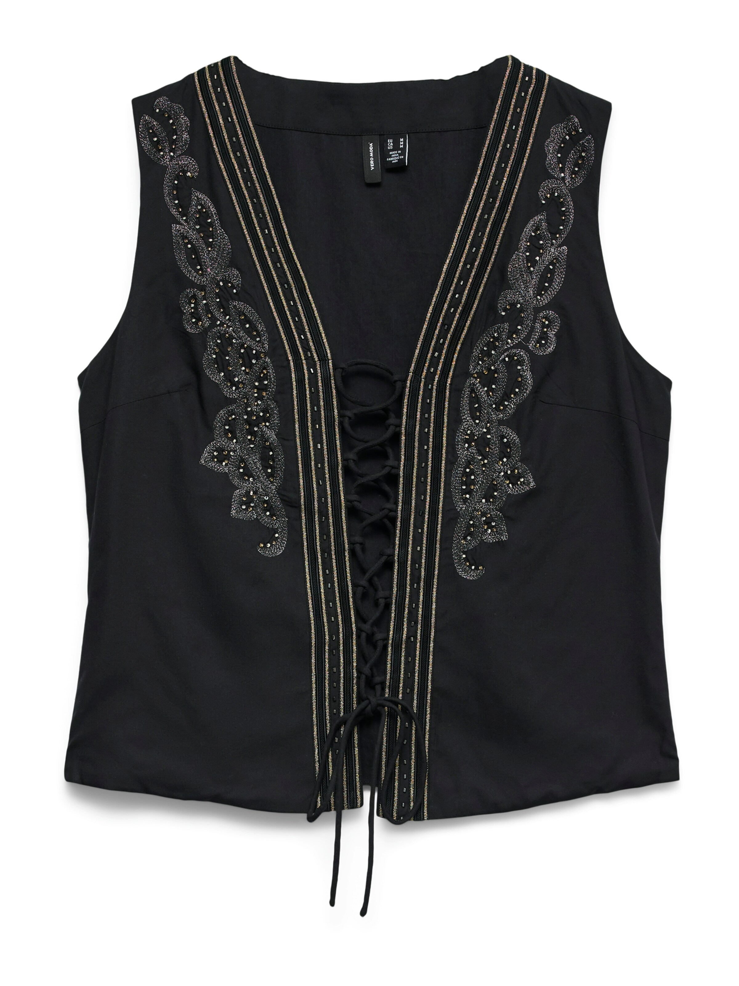 VERO MODA Blouse 'VMDINA' in Zwart: voorkant