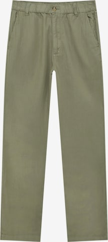 Regular Pantalon chino Pull&Bear en vert : devant