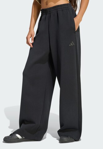 Wide Leg Pantalon de sport ADIDAS SPORTSWEAR en noir : devant