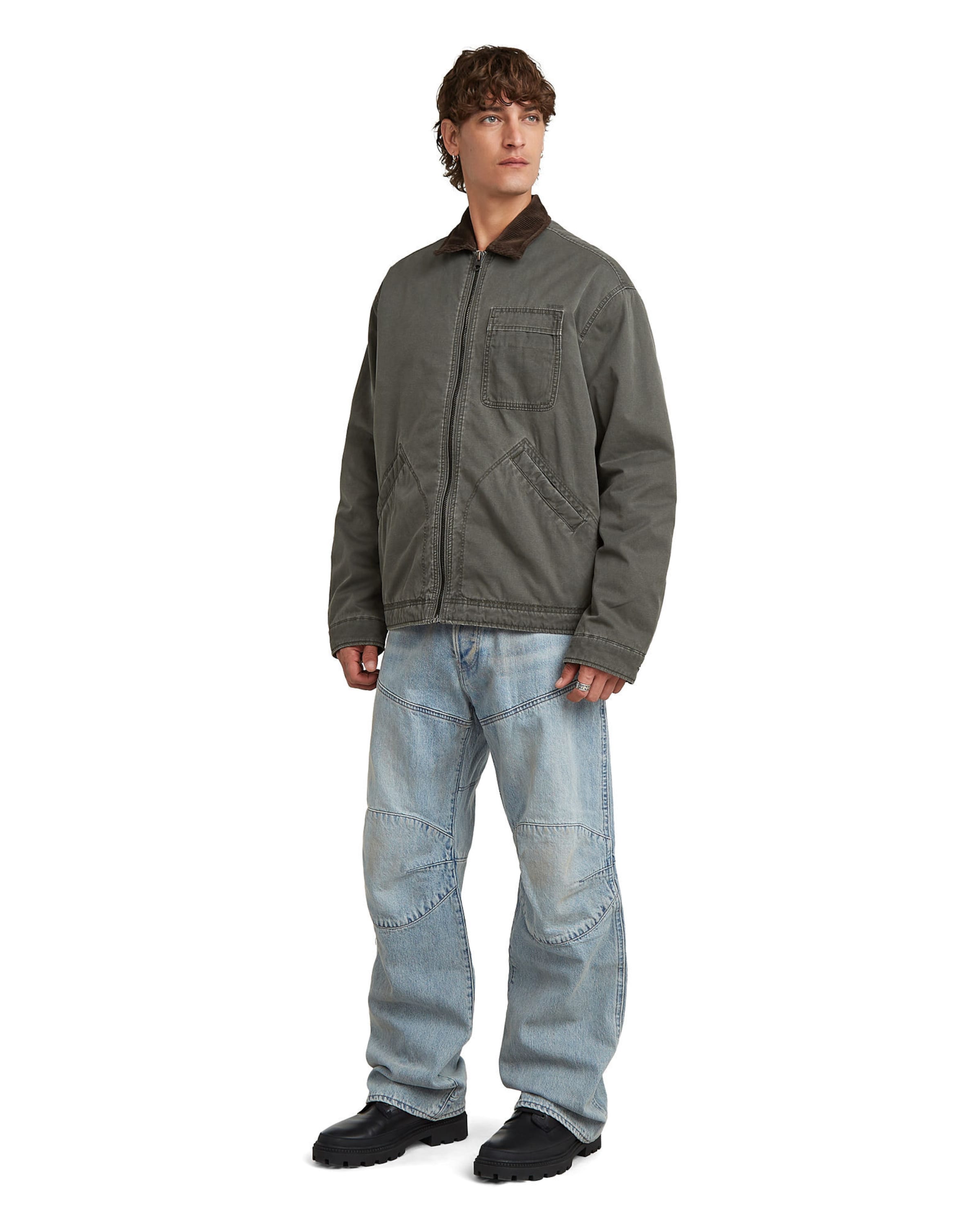 G-STAR Übergangsjacke - 'Duty Canvas Trucker Jacket' in Grau