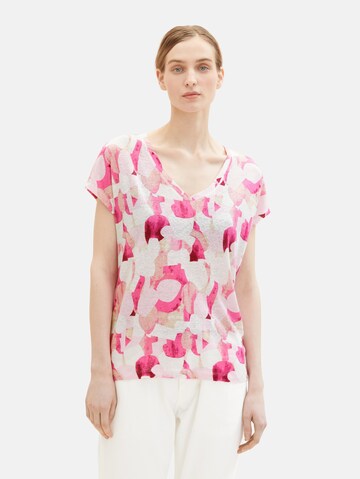 T-shirt TOM TAILOR en rose : devant