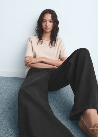MANGO Wide Leg Jeans in Schwarz