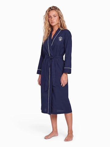 Peignoir long 'Herringone' Lauren Ralph Lauren en bleu