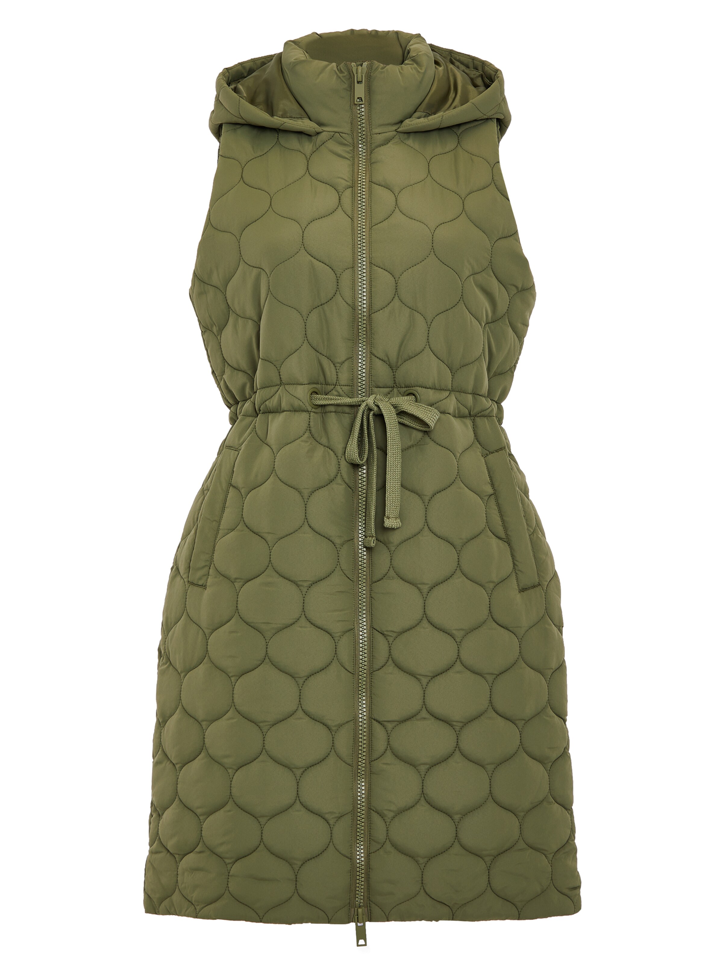 Threadbare Weste 'Crush' in Grün: Vorderseite