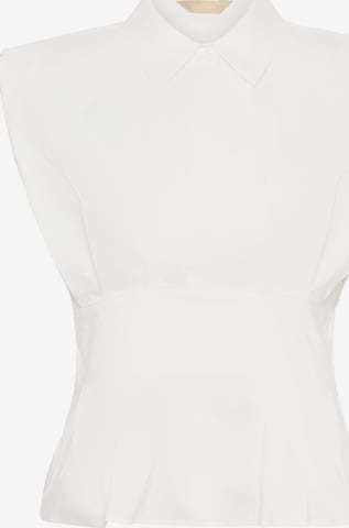 CULTURE - Blusa 'CUMalue Antoinett' em branco: frente